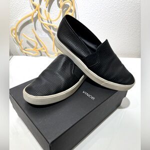 Vince Blair Leather Slip On Sneakers Black 8